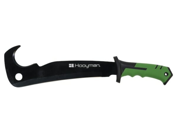 Hooyman Hook ‘Em Machete 17.5″ 3CR13 Stainless Steel Blade Non-Slip Grip Handle Green/Black For Sale