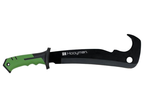 Hooyman Hook ‘Em Machete 17.5″ 3CR13 Stainless Steel Blade Non-Slip Grip Handle Green/Black For Sale