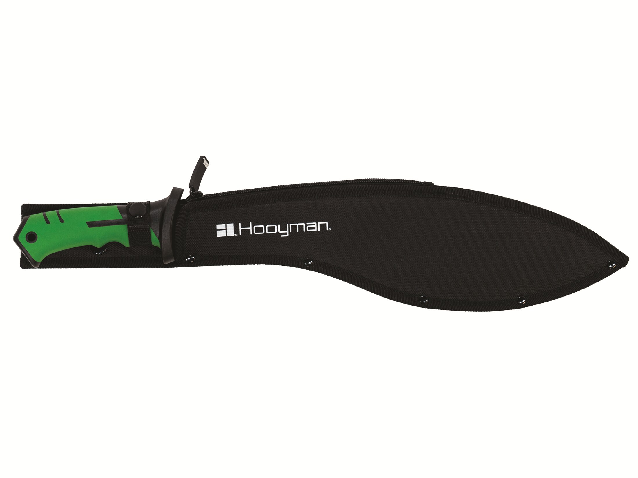 Hooyman Kukri Machete 21.5″ 3Cr13 Stainless Steel Blade Non-Slip Grip Handle Green/Black For Sale