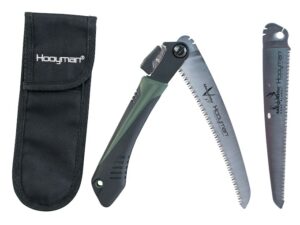 Hooyman Megabite Hunters Combo Folding Saw 8″ High Carbon SK5 Blades Polymer Handle Black/Green For Sale