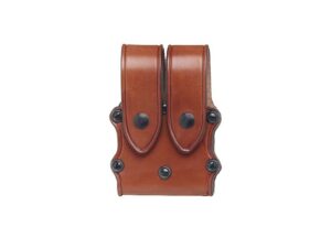 Hunter 5502 Pro-Hide Double Magazine Pouch with Flaps Large Double-Stack Magazine Leather Brown For Sale