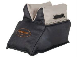 HySkore Rabbit Ear Front Shooting Rest Bag Leather Black and Gray Filled For Sale