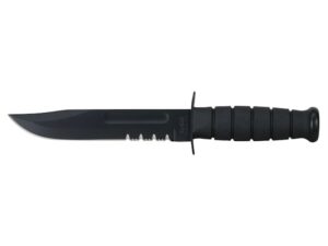 KA-BAR Black Fighting/Utility Knife 7″ Carbon Steel Blade Black Kraton Handle Black For Sale