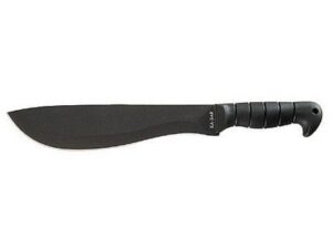 KA-BAR Cutlass Machete 11″ Carbon Steel Drop Point Blade Black Kraton Handle Black with Nylon and Leather Sheath For Sale