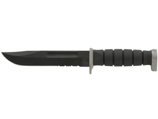KA-BAR D2 Extreme Fighting/Utility Fixed Blade Knife with Cordura Sheath 7″ Clip Point D2 Black Steel Kraton Handle Black For Sale