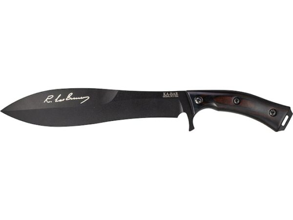 KA-BAR Gunny Knife Fixed Blade Knife 9.75″ Spear Point 1095 Cro-Van Black Blade Wood Handle For Sale
