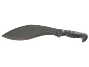 KA-BAR Kukri Machete 11.5″ Carbon Steel Kukri Blade Black Kraton Handle Black with Nylon and Leather Sheath For Sale