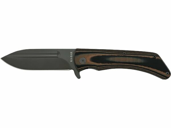 KA-BAR Mark 98 Folding Knife 3.5″ Drop Point 5Cr15MoV Stainless Gray Blade G10 Handle Black For Sale