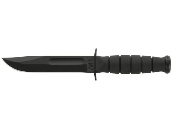 KA-BAR Short Fixed Blade Knife 5.25″ Clip Point 1095 Cro-Van Black Carbon Steel Blade For Sale