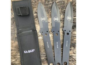 KA-BAR Throwing Knife Set Fixed Blade Knife 4″ Dagger 3Cr13 Black Blade 3Cr13 Handle Black For Sale