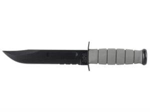 KA-BAR USA Fighting/Utility Fixed Blade Knife 7″ Serrated Clip Point 1095 Cro-Van Steel Epoxy Coated Blade Kraton Handle Foliage Green For Sale