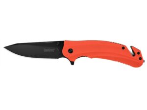 Kershaw Barricade Assisted Opening Folding Knife 3.5″ Black Drop Point 8Cr13MoV Stainless Steel Blade Glass-Filled Nylon Handle Orange For Sale