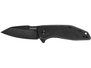 Kershaw Gravel Folding Knife 2.5″ Drop Point 8Cr13MoV Stainless BlackWash Blade Stainless Steel Handle Black For Sale