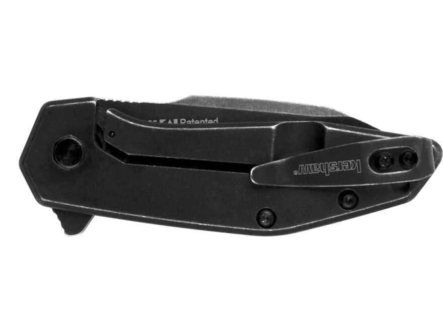 Kershaw Gravel Folding Knife 2.5″ Drop Point 8Cr13MoV Stainless BlackWash Blade Stainless Steel Handle Black For Sale