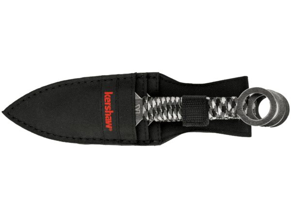 Kershaw ION Fixed Blade Throwing Knife 4.5″ Spear Point 3Cr13 Steel Blade Paracord Wrapped Handle Black and White Pack of 3 For Sale
