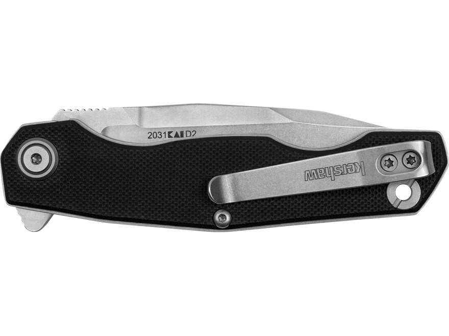 Kershaw Inception Folding Knife 3.25″ Drop Point D2 Tool Steel Stonewashed Blade G-10 Handle Black For Sale