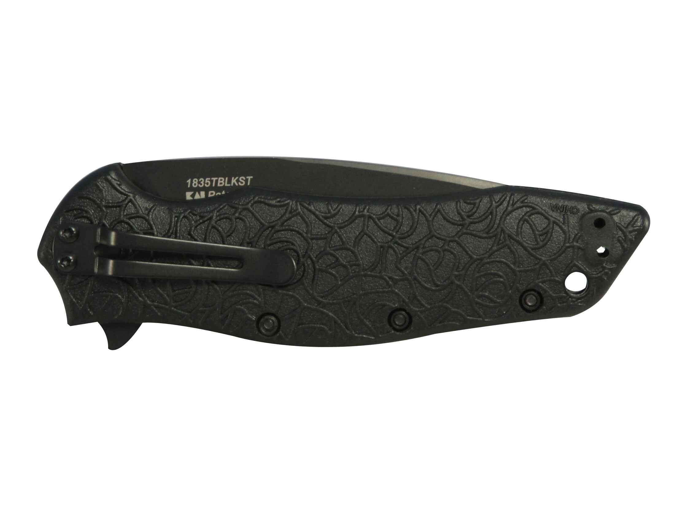 Kershaw Kuro Assisted Opening Folding Knife 3.125″ Serrated Tanto 8Cr13MoV Black Stainless Steel Blade Nylon Handle Black For Sale