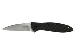 Kershaw Leek Folding Knife 3″ Wharncliffe CPM-154 Stainless Steel Blade Carbon Fiber Handle Black For Sale