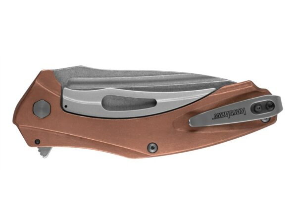 Kershaw Natrix XL Folding Knife 3.7″ Drop Point D2 Tool Steel Stonewashed Blade Copper Handle For Sale