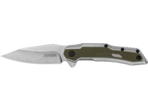 Kershaw Salvage Folding Knife 2.9″ Modified Clip Point 8Cr10MoV Stonewashed Blade Stainless Steel Handle Green For Sale