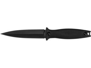 Kershaw Secret Agent Single-Edged Fixed Blade Knife 4.4″ Spear Point Black Stainless Steel Blade Rubber Handle Black For Sale