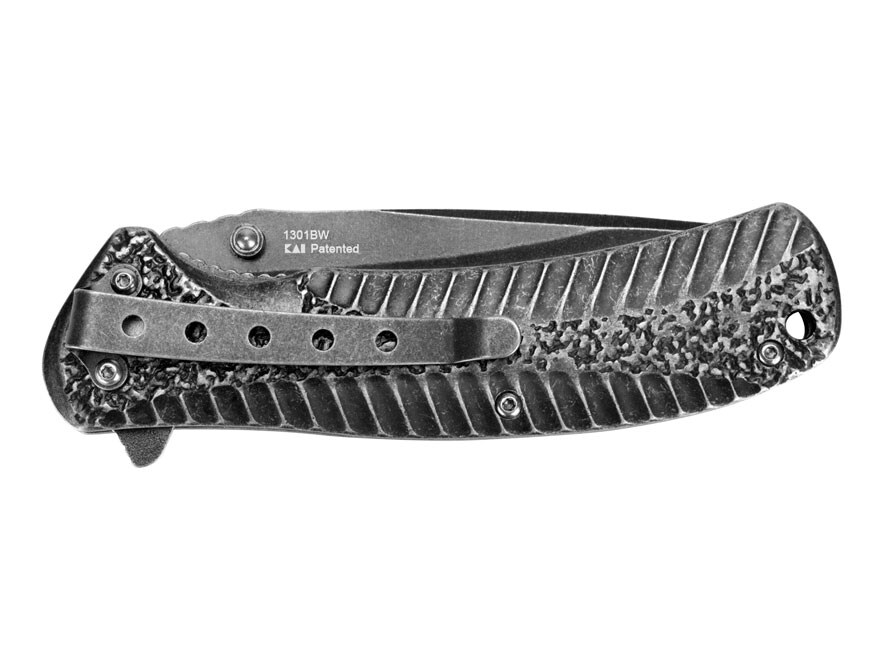 Kershaw Starter Assisted Opening Folding Knife 3.5″ Drop Point 4Cr14 Steel Blade Steel Handle BlackWash Finish For Sale