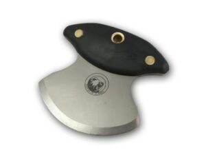 Knives of Alaska Magnum Ulu Fixed Blade Knife 3.375″ D2 Tool Steel Blade SureGrip Handle Black For Sale