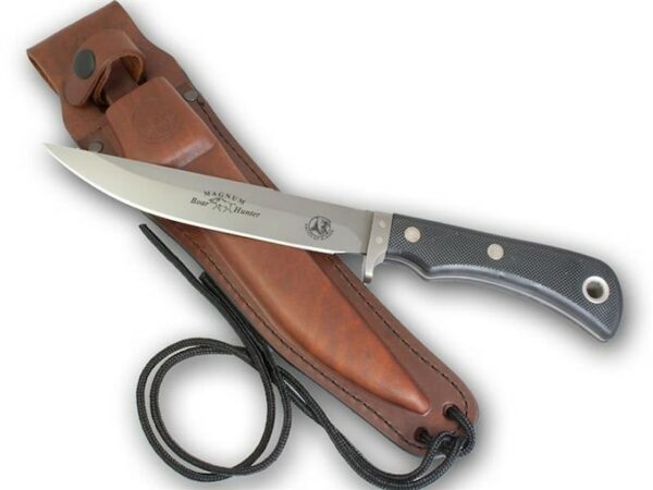 Knives of Alaska Xtreme Magnum Boar Hunter Fixed Blade Hunting Knife 6″ Drop Point D2 Steel Blade Suregrip Handle Black For Sale