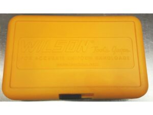 L.E. Wilson Die Kit Storage Box Plastic Yellow For Sale