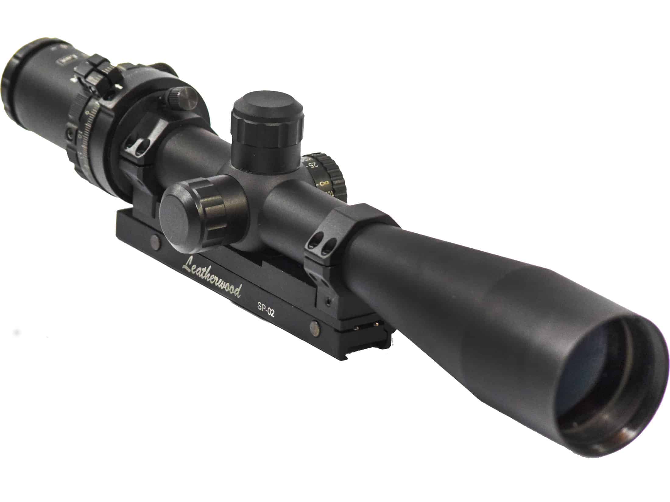 Leatherwood Hi-Lux Camputer ART M-1200 Tactical Rifle Scope 30mm Tube 6-24x 50mm 1/8 MOA Adjustments Side Focus Illuminated XLR Ranging Reticle with Weaver Style Base and Rings Matte For Sale