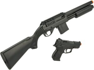 Mossberg 590 Tactical Airsoft Shotgun & Airsoft Pistol 6mm BB Kit Spring Powered Single Shot Black For Sale