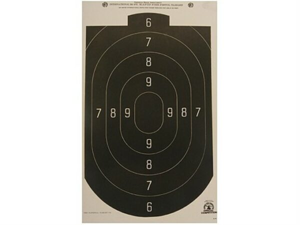 NRA Official Action Pistol Targets B-24 50′ Paper Package of 100 For Sale