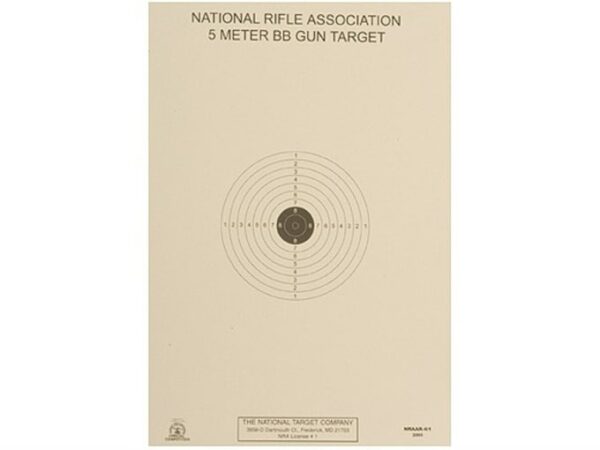 NRA Official Air Rifle Targets AR-4/1 5 Meter BB Gun Paper Package of 100 For Sale