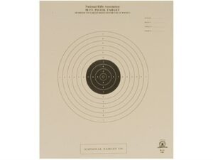 NRA Official International Pistol Targets B-11 50′ Slow Fire Paper Pack of 100 For Sale