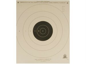 NRA Official Pistol Targets B-5 20 Yard Timed and Rapid Fire Paper Pack of 100 For Sale