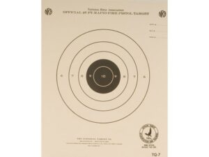 NRA Official Pistol Targets TQ-7 25′ Timed and Rapid Fire Paper Package of 100 For Sale