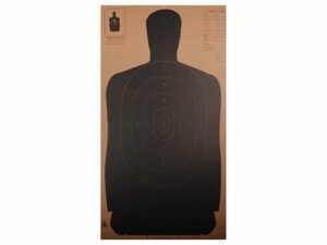 NRA Official Silhouette Targets B-27 (24″) 50 Yard Cardboard Black Package of 25 For Sale