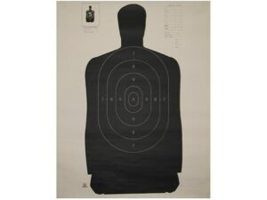 NRA Official Silhouette Targets B-27 (35″) 50 Yard Paper Black/White Pack of 100 For Sale