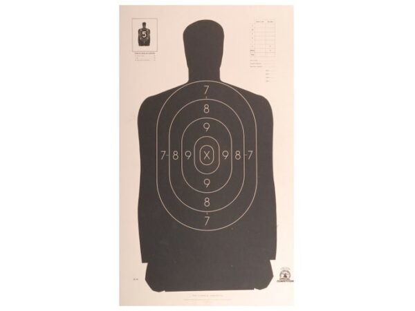 NRA Official Silhouette Targets B-34 25-Yard Paper Pack of 100 For Sale