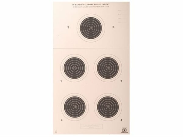 NRA Official Smallbore Rifle Targets A-27 50-Yard Prone Paper Pack of 100 For Sale