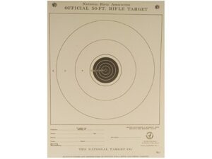 NRA Official Smallbore Rifle Training Targets TQ-1/1 50′ Junior Rifle Paper Pack of 100 For Sale