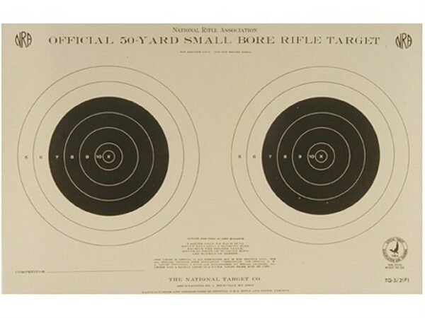 NRA Official Smallbore Rifle Training Targets TQ-3/2 50 Yard Paper Pack of 100 For Sale