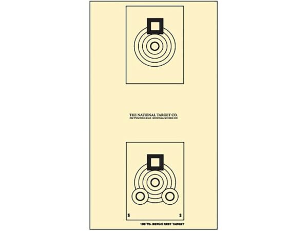 National Target International Bench Rest Shooters Target IBS 100 YD Bench Rest Paper Pack of 100 For Sale