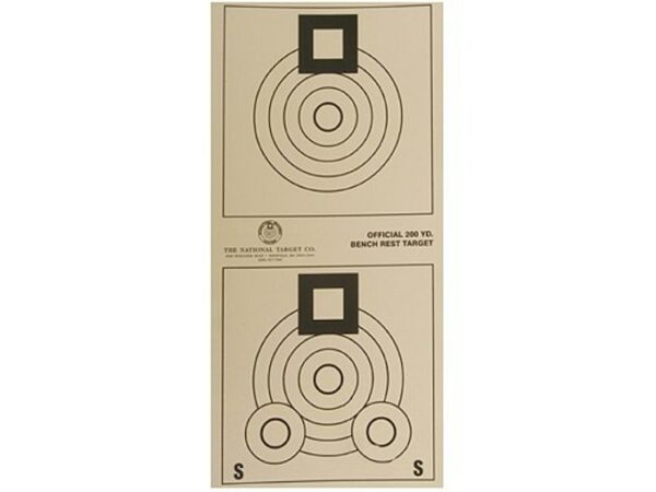 National Target International Bench Rest Shooters Target IBS 200 YD Bench Rest Paper Package of 100 For Sale