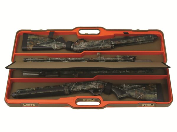 Negrini Double Auto Upland Hunting Shotgun Case Blaze Orange/Khaki For Sale