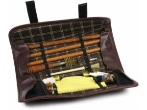 Negrini INTELCASE Wood Rod Shotgun Cleaning Kit with Leather Mat For Sale