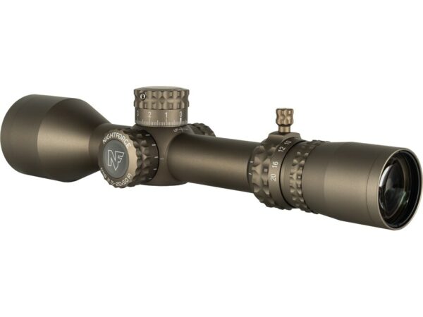 Nightforce NX8 F1 Rifle Scope 30mm Tube 2.5-20x 50mm ZeroStop 1/10 Mil-Radian Adjustment Digital Illumination Integrated Power Throw Lever Mil-XT Reticle For Sale