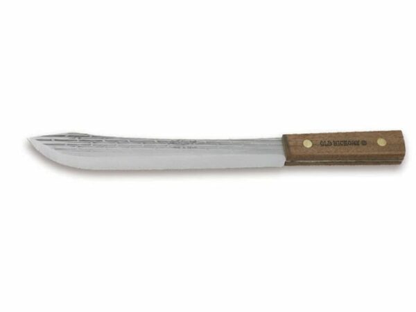 Old Hickory 7-10 Butcher Knife 10″ Drop Point 1095 Carbon Steel Blade Hardwood Handle For Sale