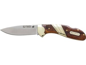 Old Timer Medium Folding Pocket Knife 2.89″ Drop Point 7Cr17MoV High Carbon Stainless Steel Blade Wood Handle For Sale