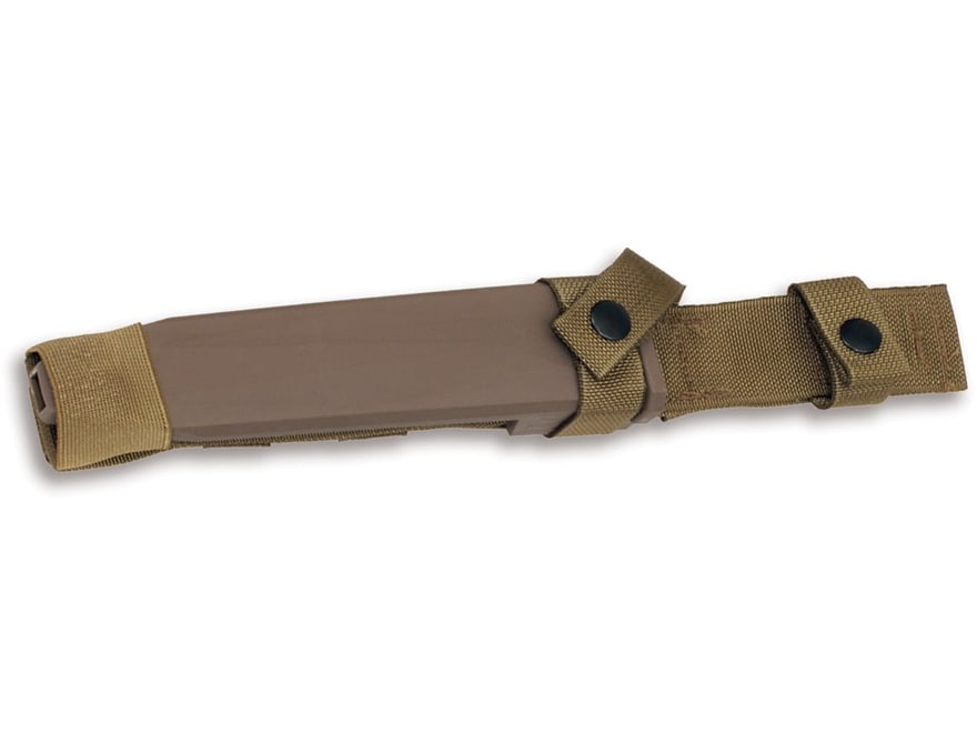 Ontario Mil-Spec OKC 3S USMC Bayonet 8″ Serrated Drop Point 1095 Black Carbon Steel Blade Dynaflex Handle Brown For Sale